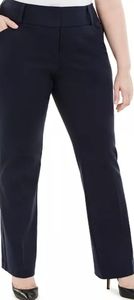 AlfaniPlus Size Tummy-Control Faux-Leather Trim Trousers, 24W